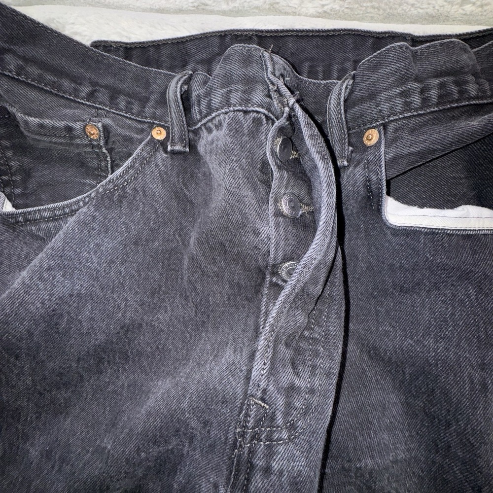Levis 501 XX Mens 38x30‎ Black Classic Fit Straight Leg Button Fly Denim Grunge - Picture 8 of 11
